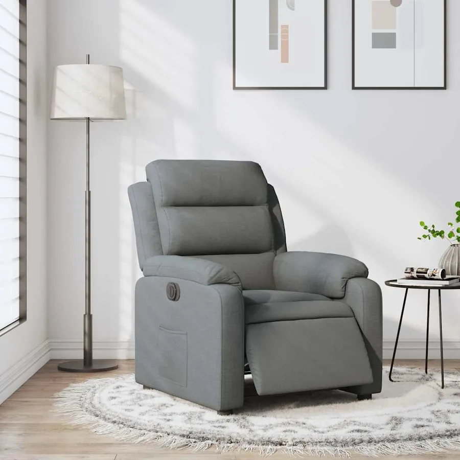 Fauteuil inclinable électrique Gris foncé Tissu - 16