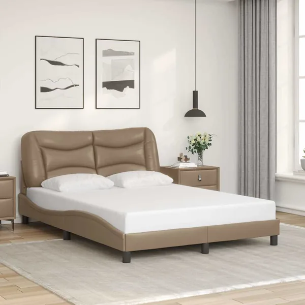 Cadre de lit sans matelas Hvar cappuccino 140x200 cm similicuir