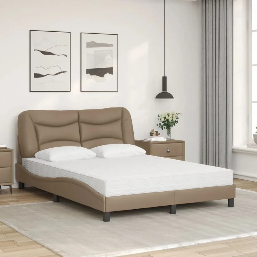 Lit avec matelas Hvar cappuccino 140x200 cm similicuir - 3
