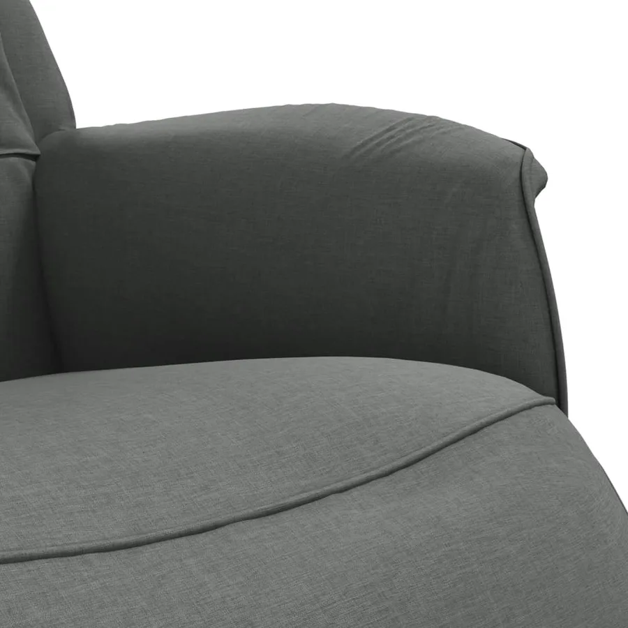 Fauteuil inclinable avec repose-pieds gris foncé tissu - 7