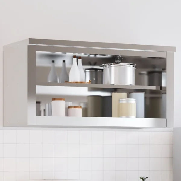 Armoire murale de cuisine avec étagère acier inoxydable