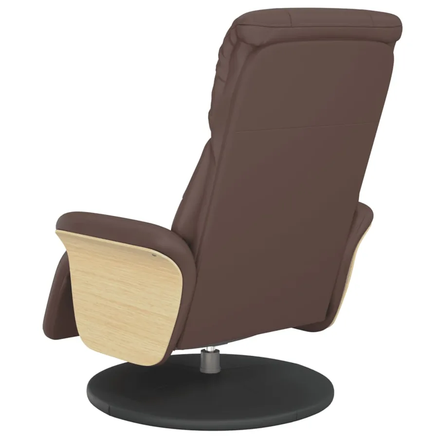 Fauteuil inclinable avec repose-pieds marron similicuir - 5