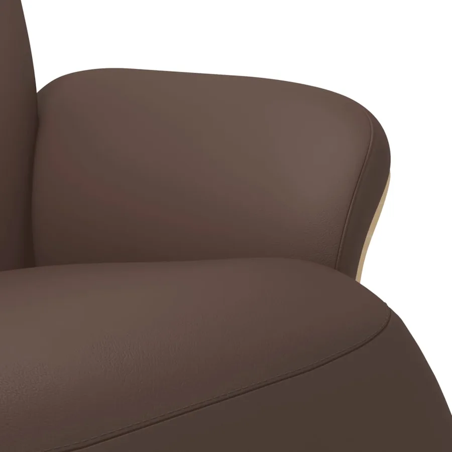 Fauteuil inclinable avec repose-pieds marron similicuir - 7
