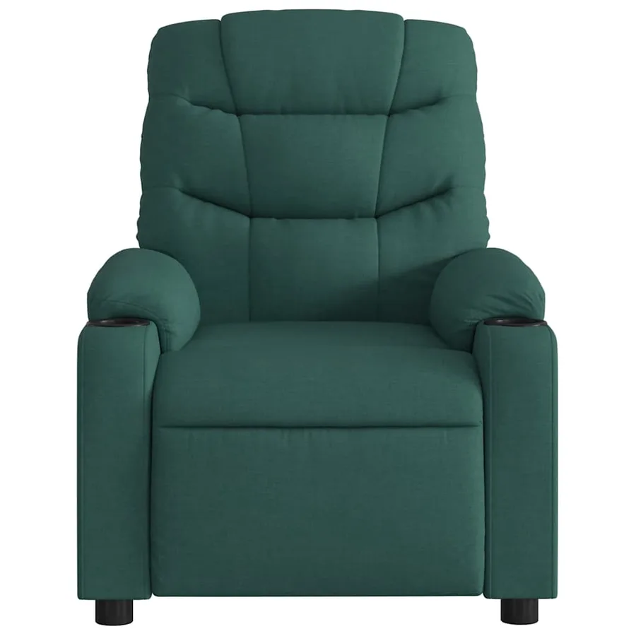 Fauteuil de massage inclinable électrique Vert foncé Tissu - 9