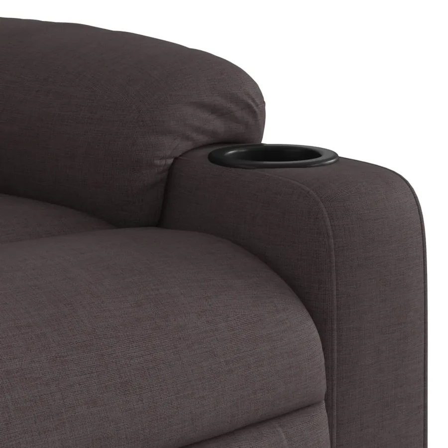 Fauteuil inclinable de massage électrique Marron foncé Tissu - 12