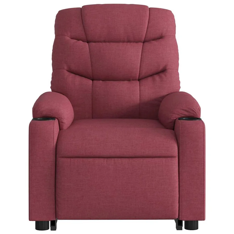 Fauteuil inclinable de massage électrique Rouge bordeaux Tissu - 9