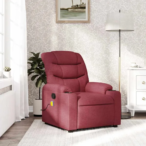 Fauteuil de massage inclinable Rouge bordeaux Tissu