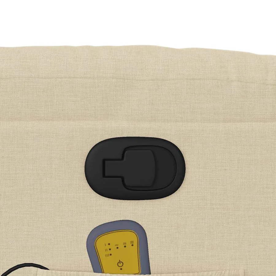 Fauteuil inclinable de massage crème tissu - 10