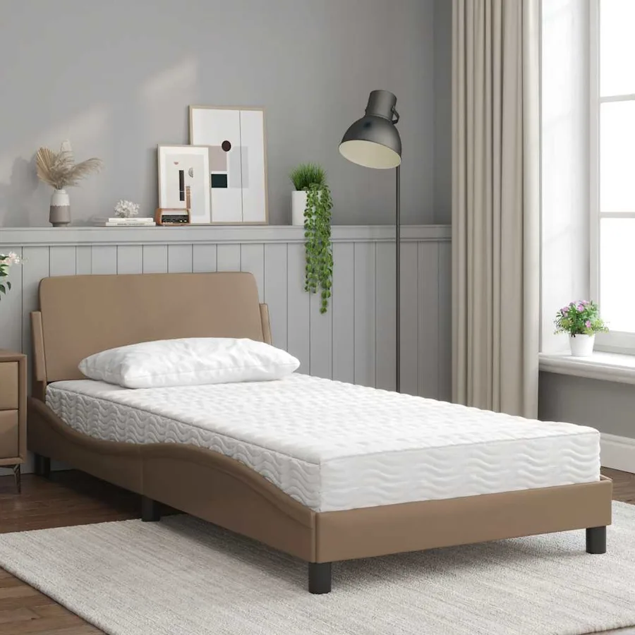 Lit avec matelas Dover cappuccino 100x200 cm similicuir - 3