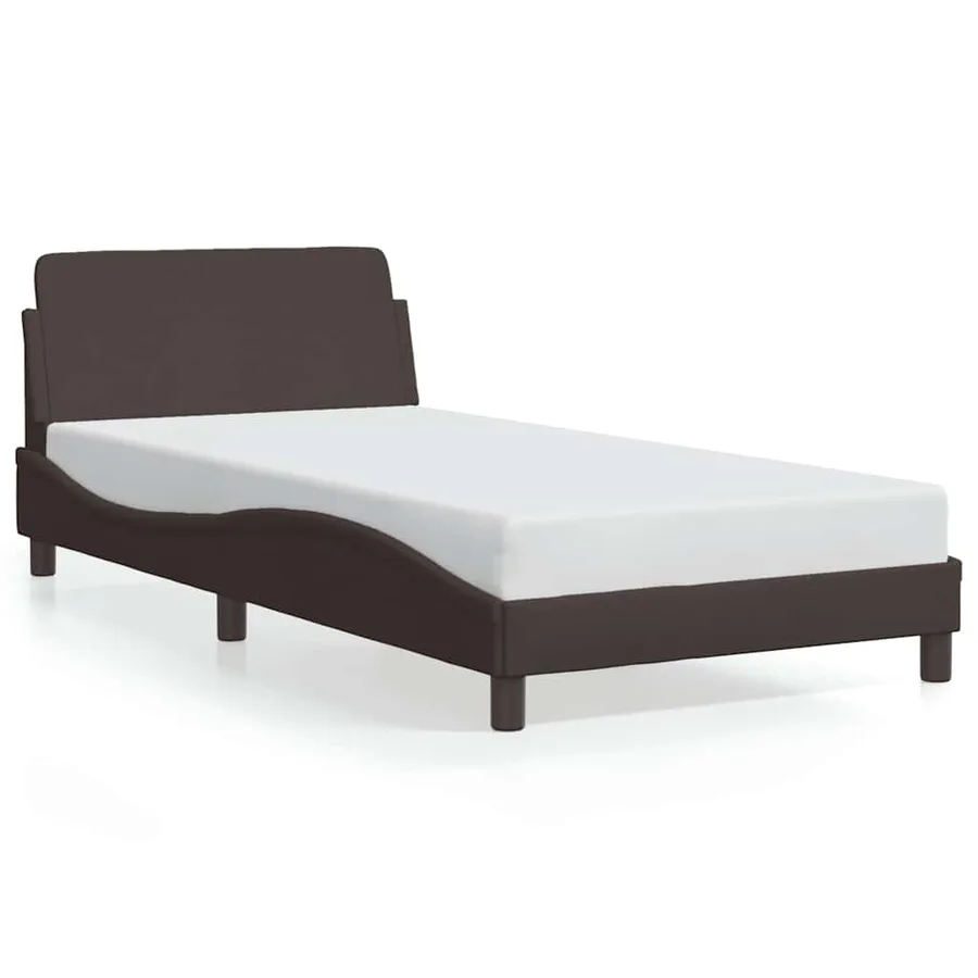 Cadre de lit Dover marron foncé 100x200 cm tissu - 2