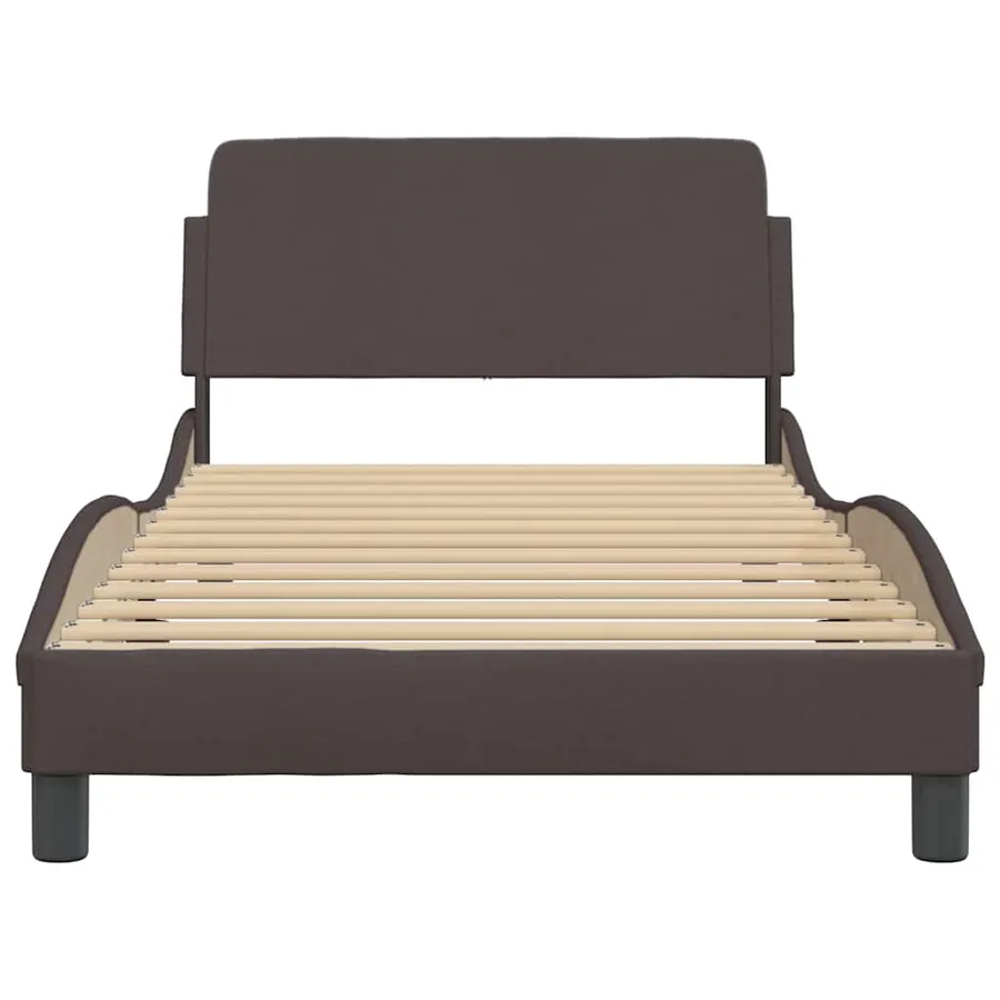 Cadre de lit Dover marron foncé 100x200 cm tissu - 4