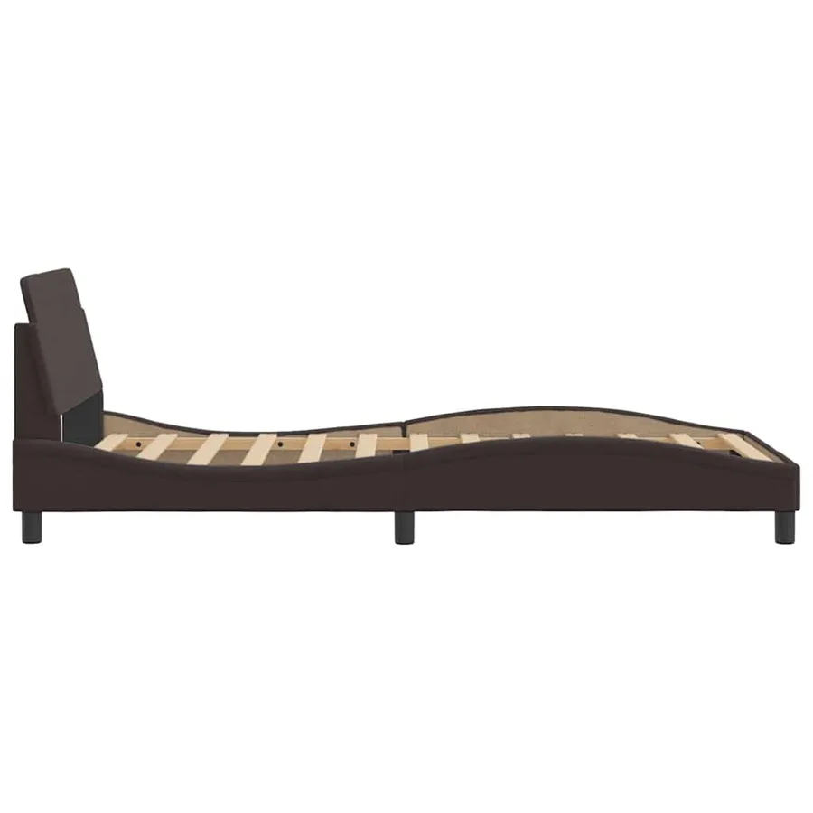 Cadre de lit Dover marron foncé 100x200 cm tissu - 5