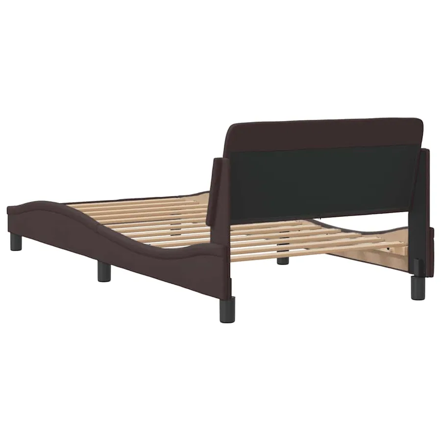 Cadre de lit Dover marron foncé 100x200 cm tissu - 6