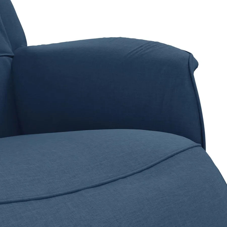 Fauteuil inclinable avec repose-pieds bleu tissu - 7