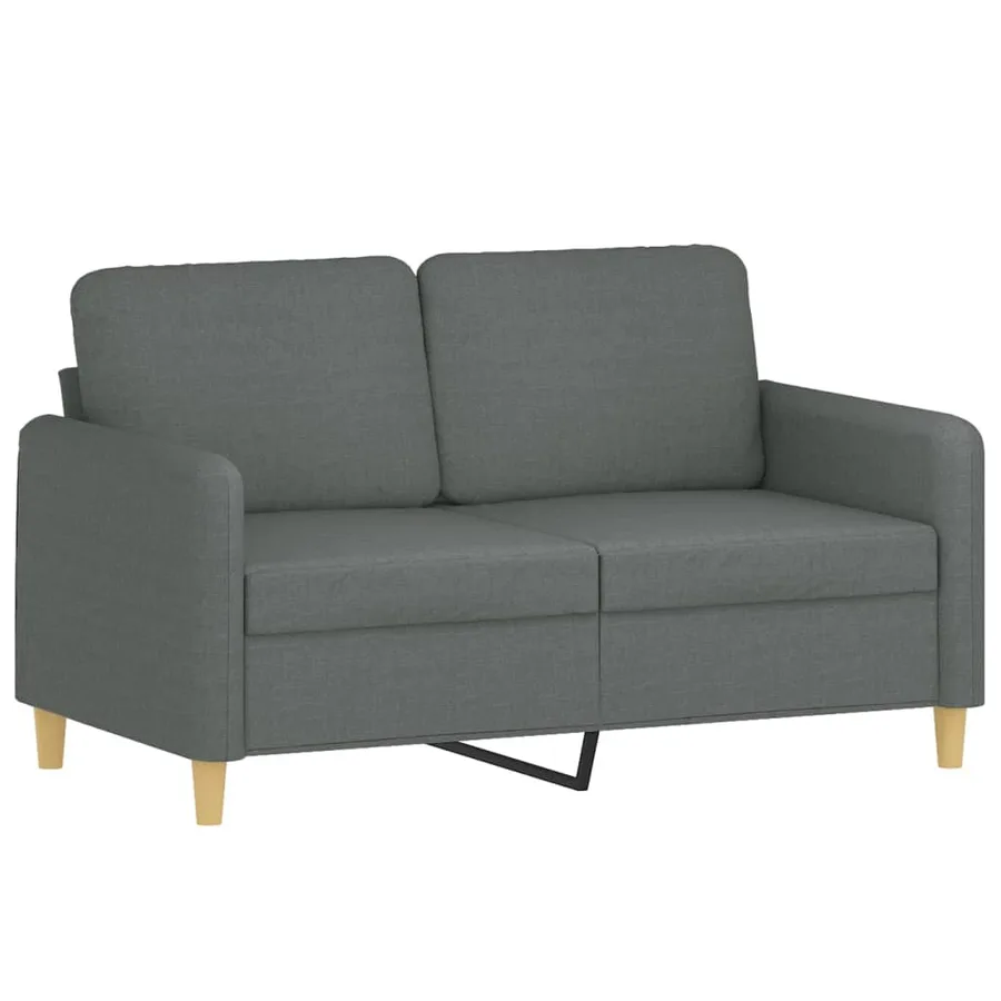 Ensemble de canapés 2 pcs coussins gris foncé tissu - 3