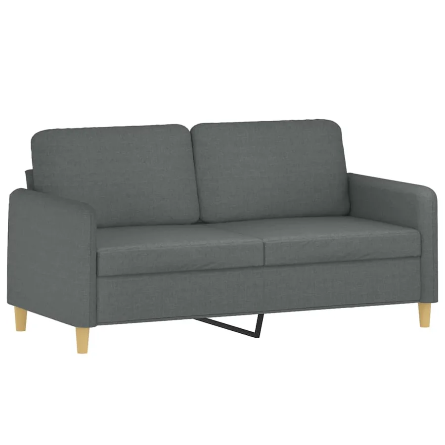 Ensemble de canapés 2 pcs coussins gris foncé tissu - 4