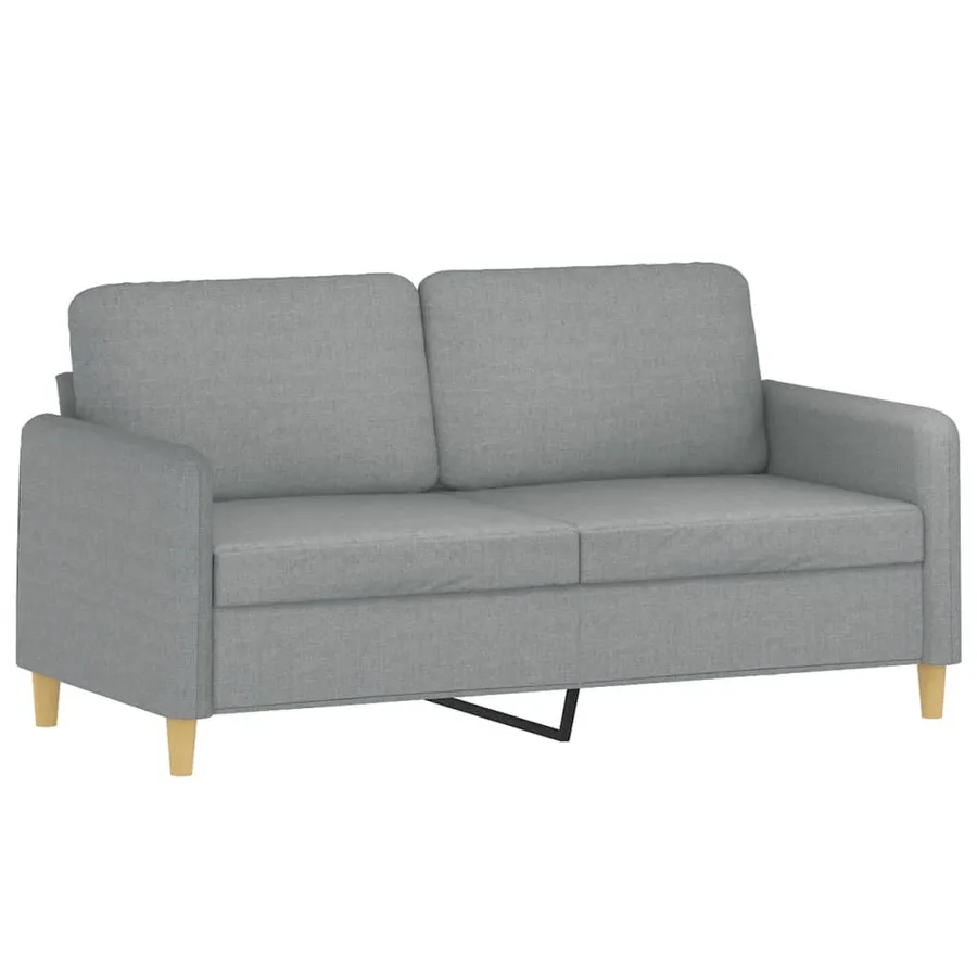Ensemble de canapés 2 pcs avec coussins Gris clair Tissu - 4