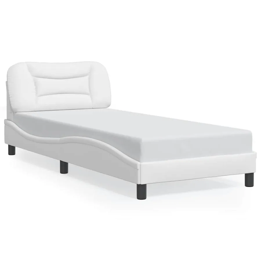Cadre de lit sans matelas Hvar blanc 90x200 cm similicuir - 2