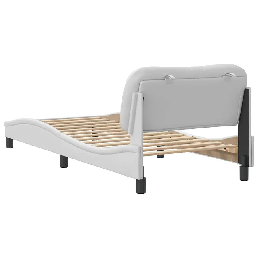 Cadre de lit sans matelas Hvar blanc 90x200 cm similicuir - 6