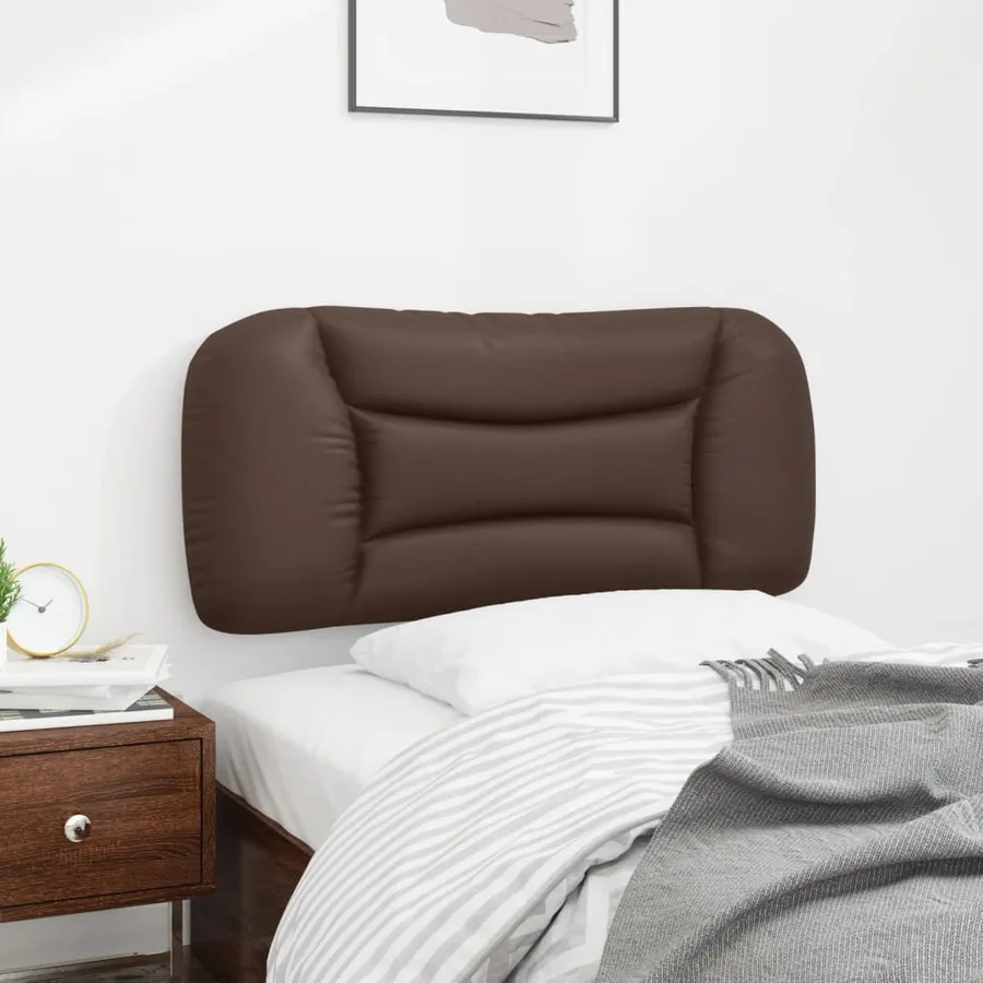 Coussin de tête de lit Hvar marron 90 cm similicuir - 4