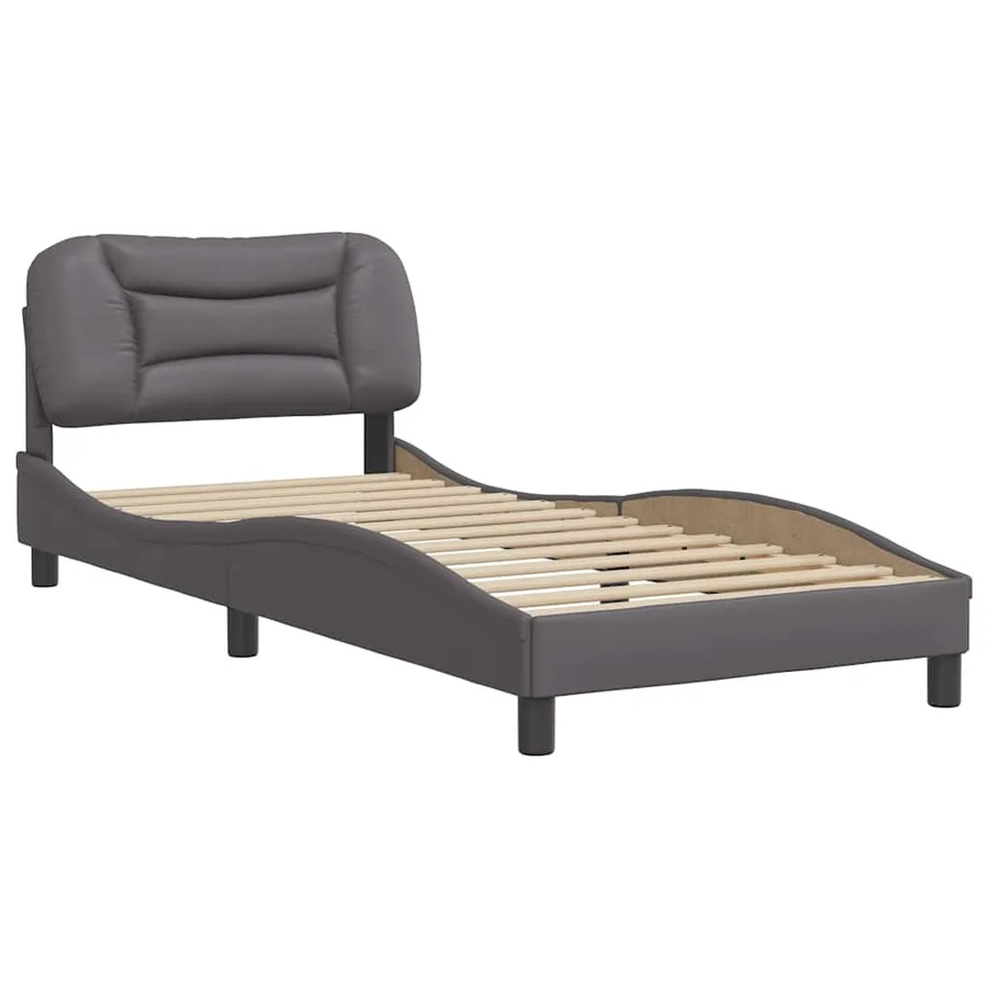 Cadre de lit sans matelas Hvar gris 90x200 cm similicuir - 3