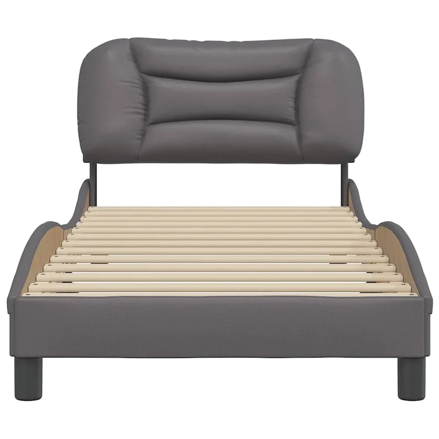 Cadre de lit sans matelas Hvar gris 90x200 cm similicuir - 4