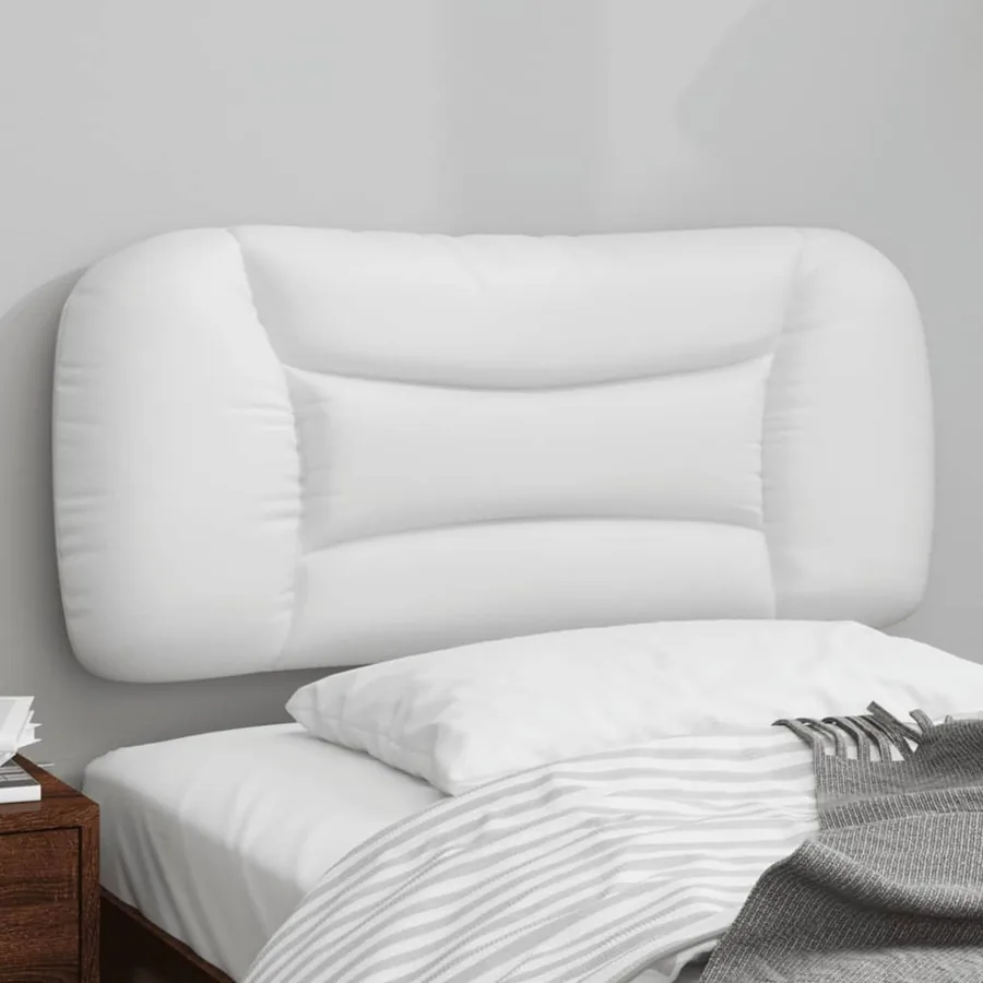 Coussin de tête de lit Hvar blanc 80 cm similicuir