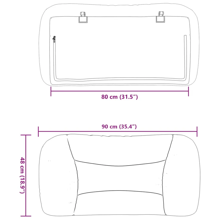 Coussin de tête de lit Hvar blanc 80 cm similicuir - 10