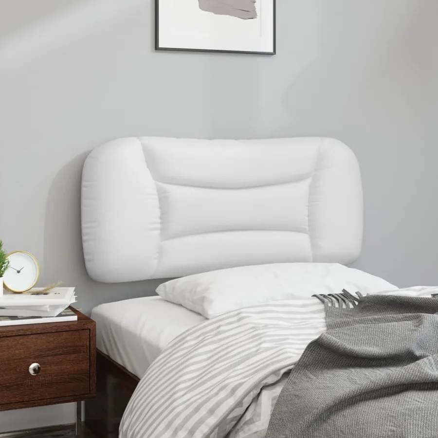 Coussin de tête de lit Hvar blanc 80 cm similicuir - 4