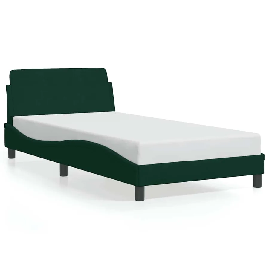 Cadre de lit Dover vert foncé 100x200 cm velours - 2
