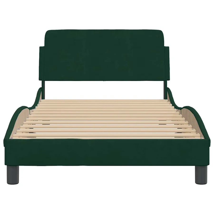 Cadre de lit Dover vert foncé 100x200 cm velours - 4