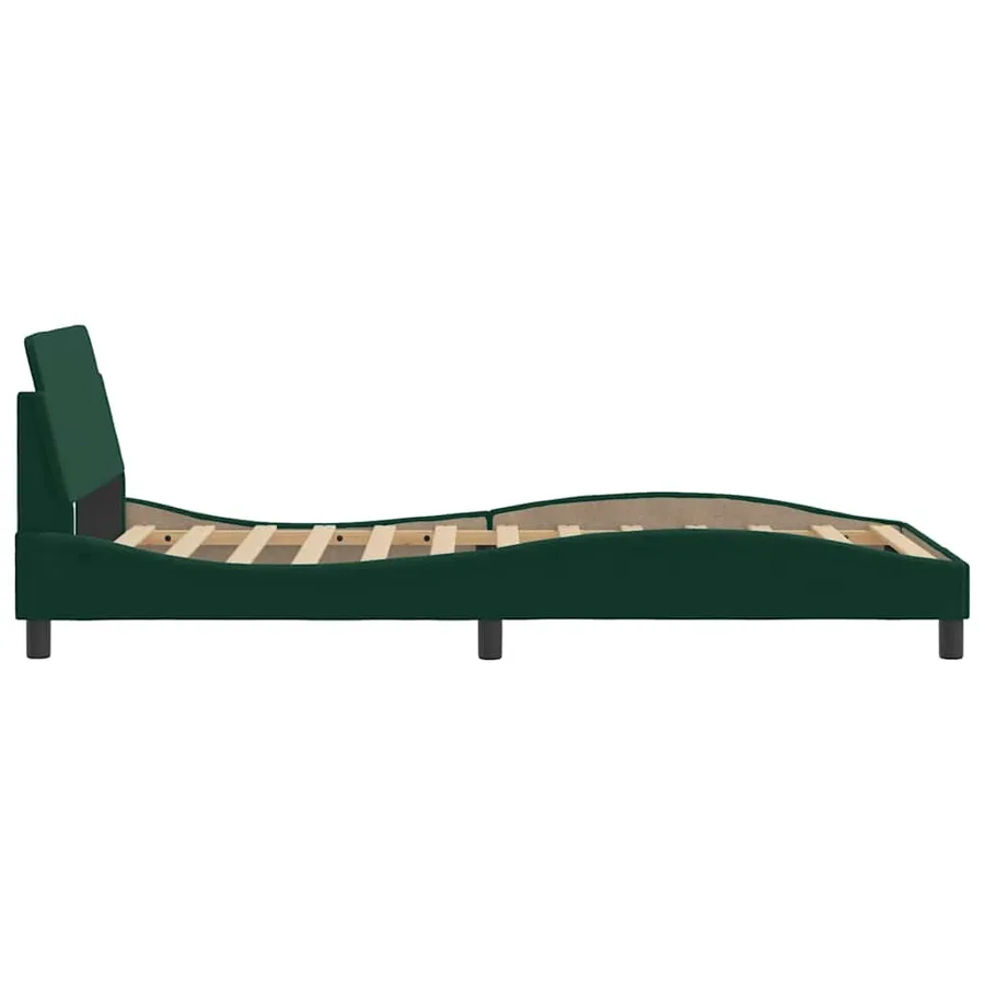 Cadre de lit Dover vert foncé 100x200 cm velours - 5