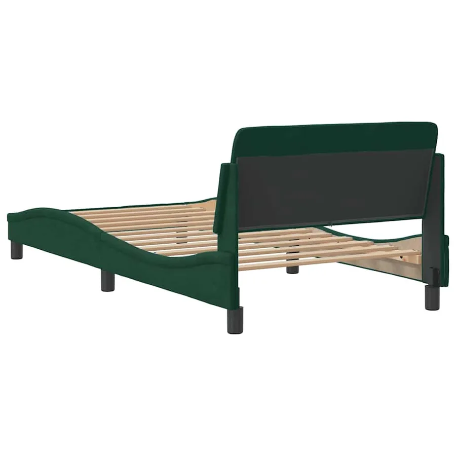 Cadre de lit Dover vert foncé 100x200 cm velours - 6