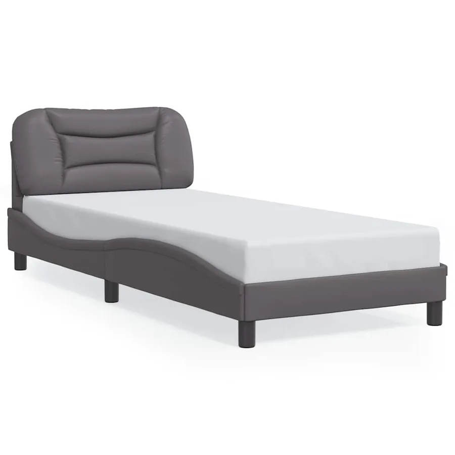 Cadre de lit sans matelas Hvar gris 80x200 cm similicuir - 2