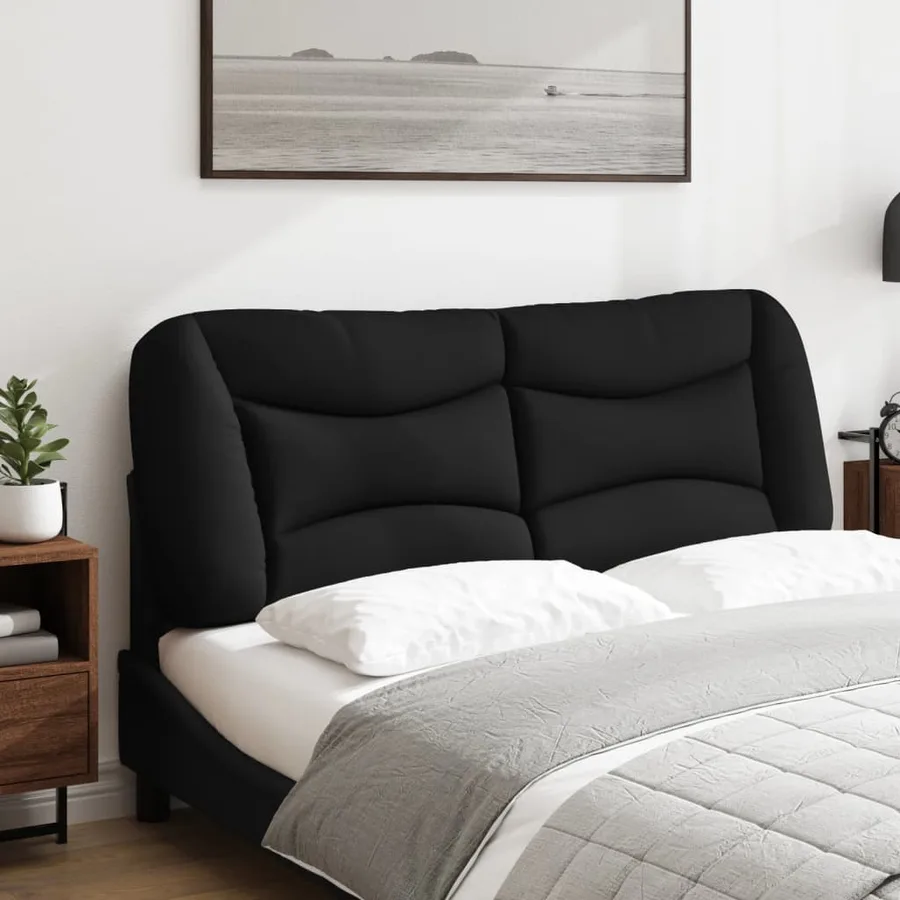 Coussin de tête de lit Hvar noir 140 cm tissu - 3