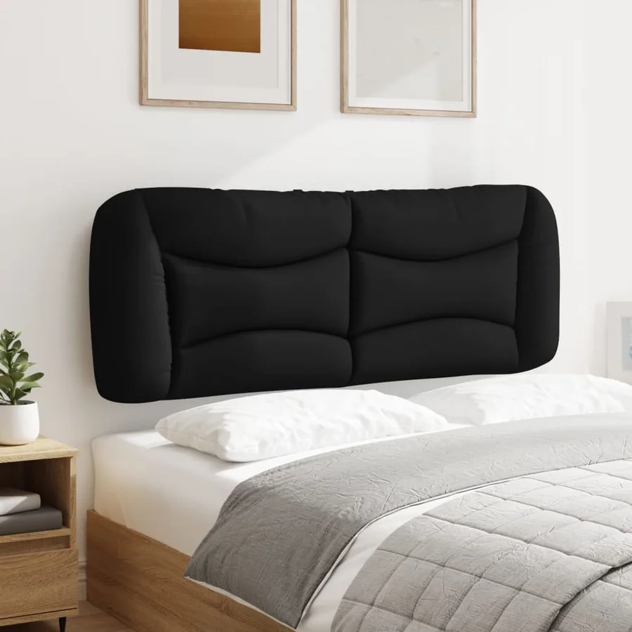 Coussin de tête de lit Hvar noir 140 cm tissu - 4