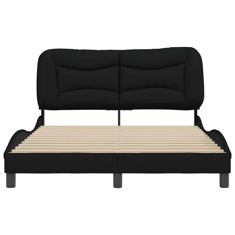 Cadre de lit sans matelas Hvar noir 140x200 cm tissu - 4