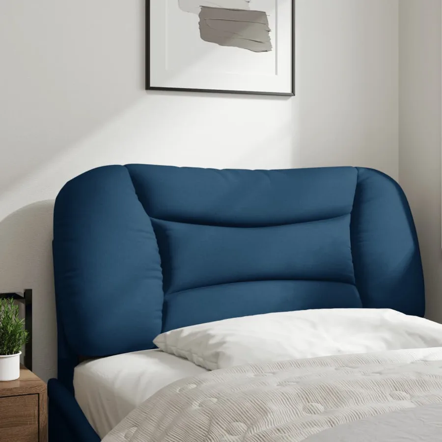 Coussin de tête de lit Hvar bleu 80 cm tissu - 3