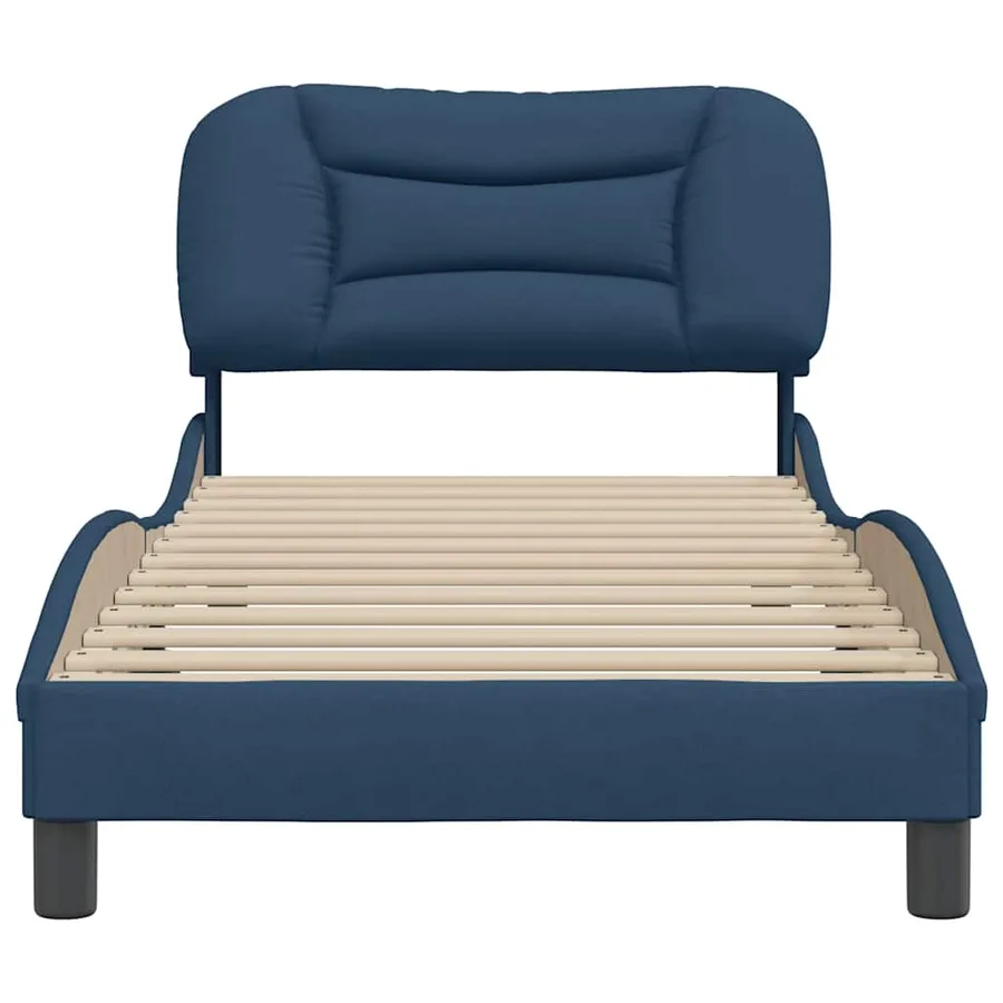 Cadre de lit sans matelas Hvar bleu 80x200 cm tissu - 4