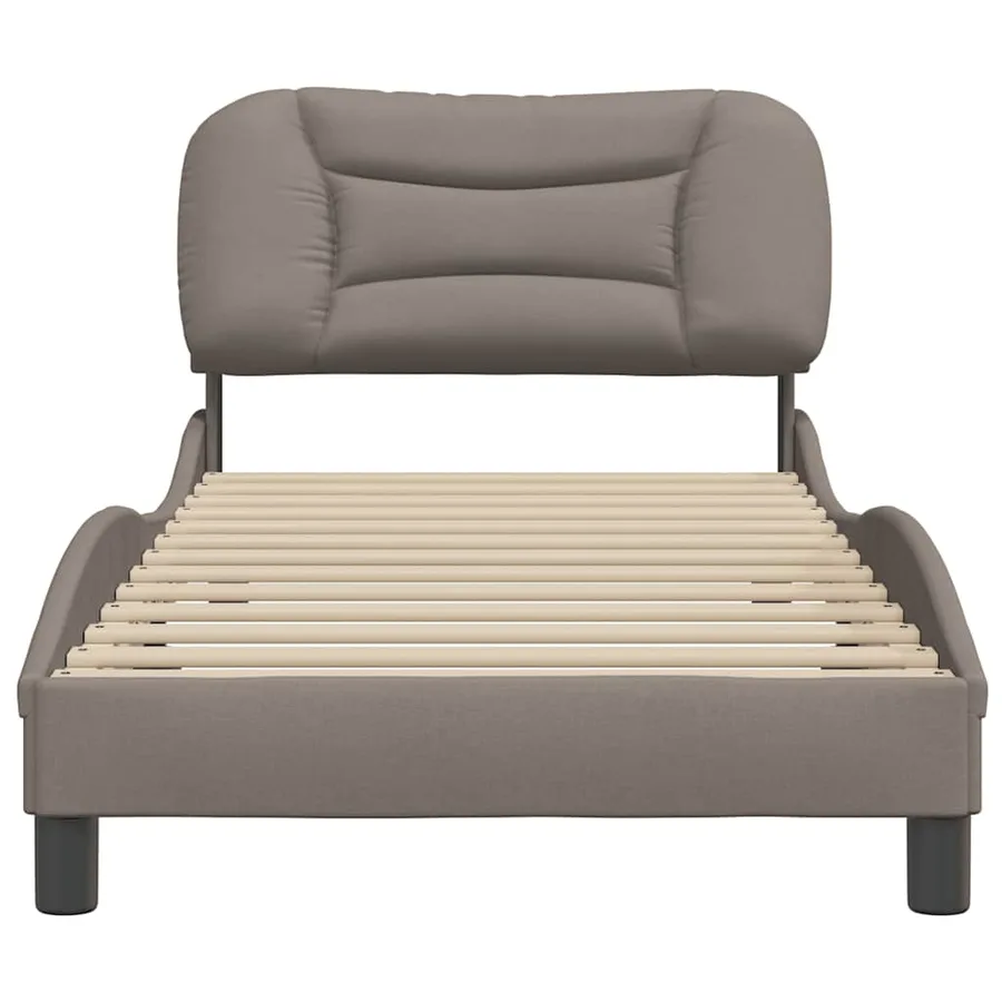 Cadre de lit sans matelas Hvar taupe 80x200 cm tissu - 4