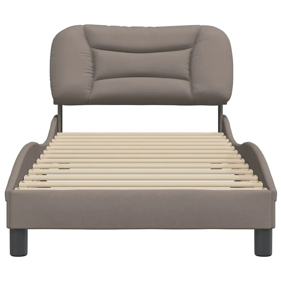 Cadre de lit sans matelas Hvar taupe 90x200 cm tissu - 4