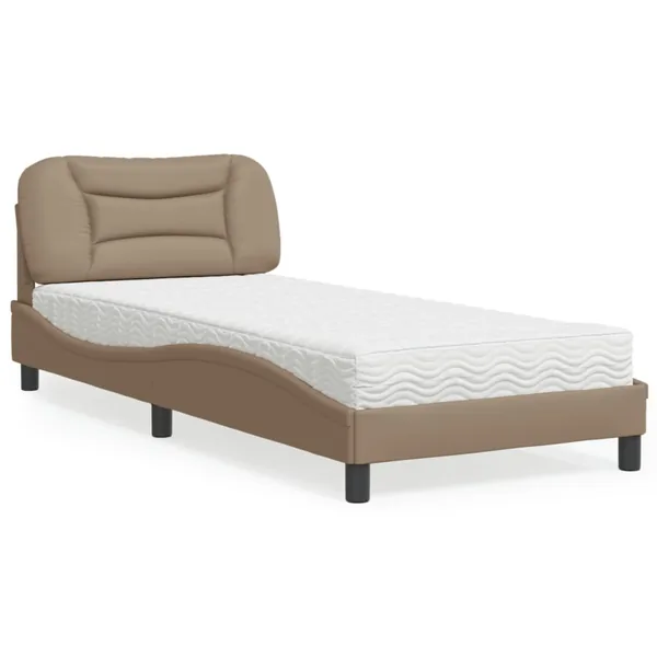 Lit avec matelas Hvar cappuccino 90x200 cm similicuir
