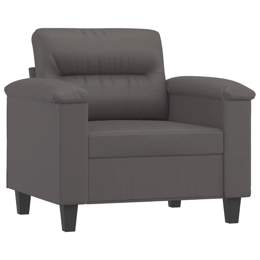 Fauteuil Gris 60 cm Similicuir - 2