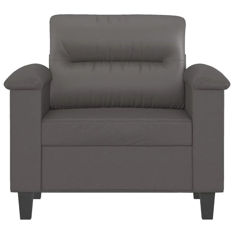 Fauteuil Gris 60 cm Similicuir - 3