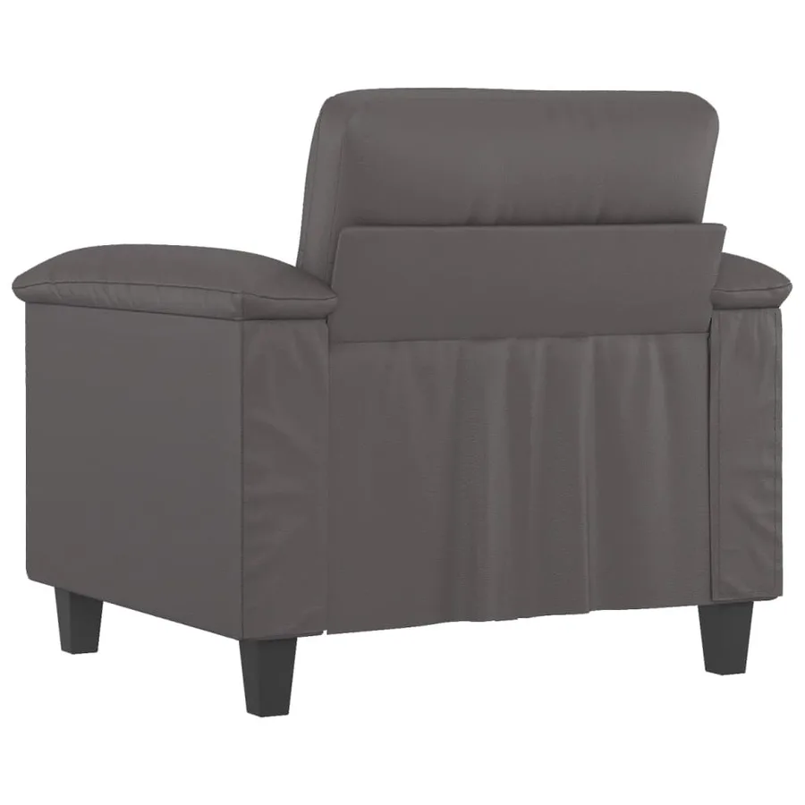 Fauteuil Gris 60 cm Similicuir - 5