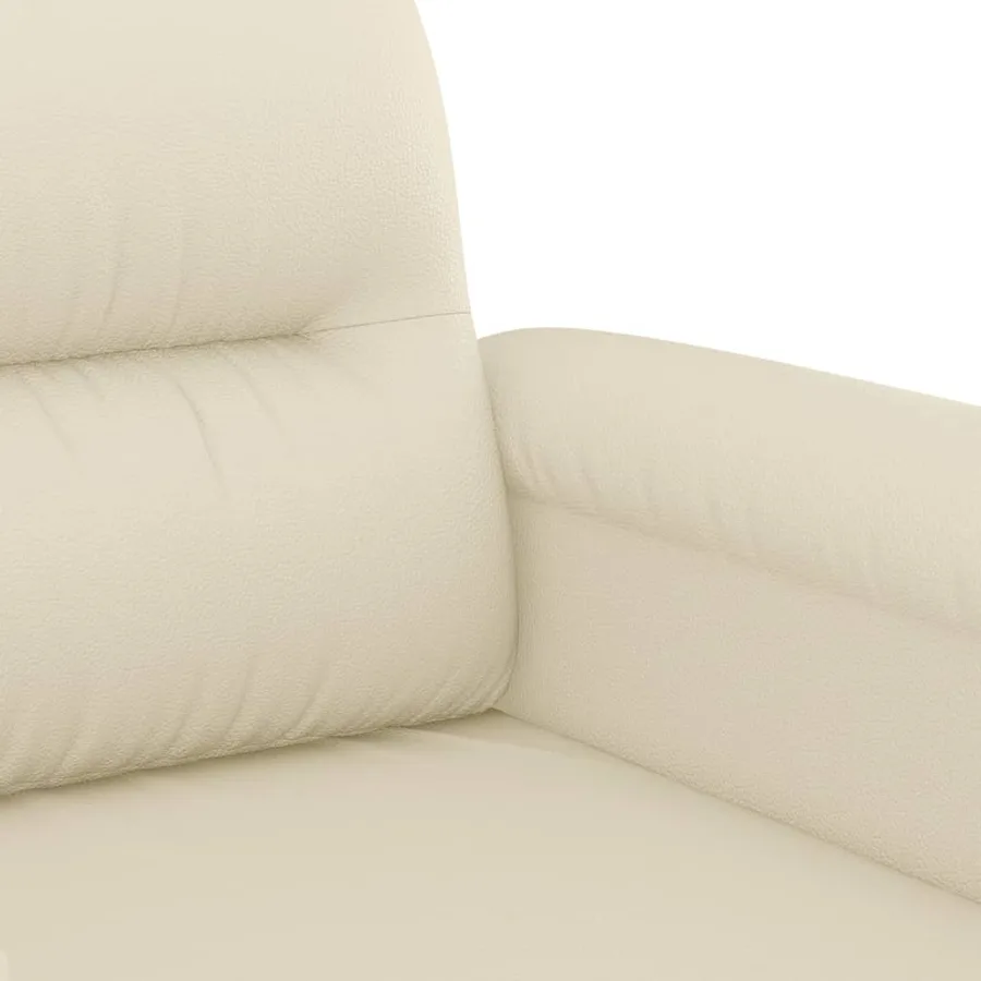 Ensemble de canapés 3 pcs avec coussins Crème Similicuir - 6