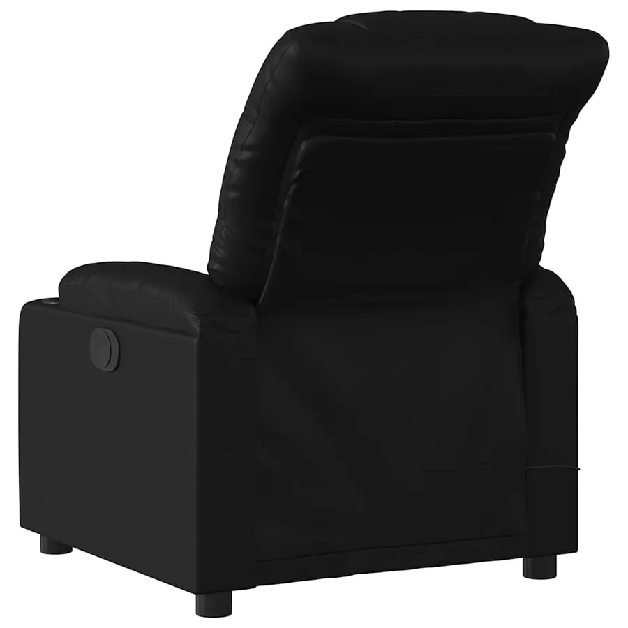 Fauteuil de massage inclinable électrique noir similicuir - 5