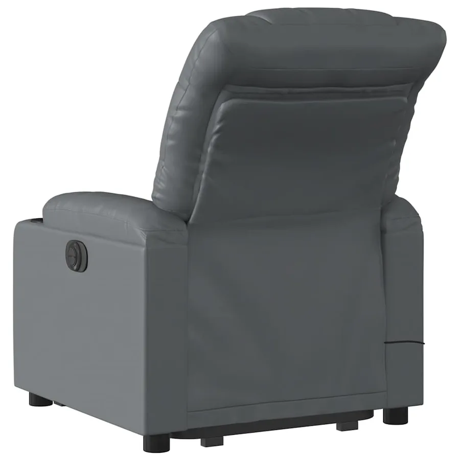 Fauteuil inclinable de massage électrique gris similicuir - 5