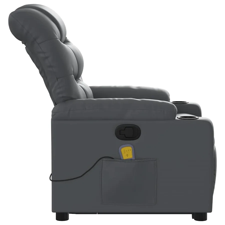 Fauteuil inclinable de massage Gris Similicuir - 10