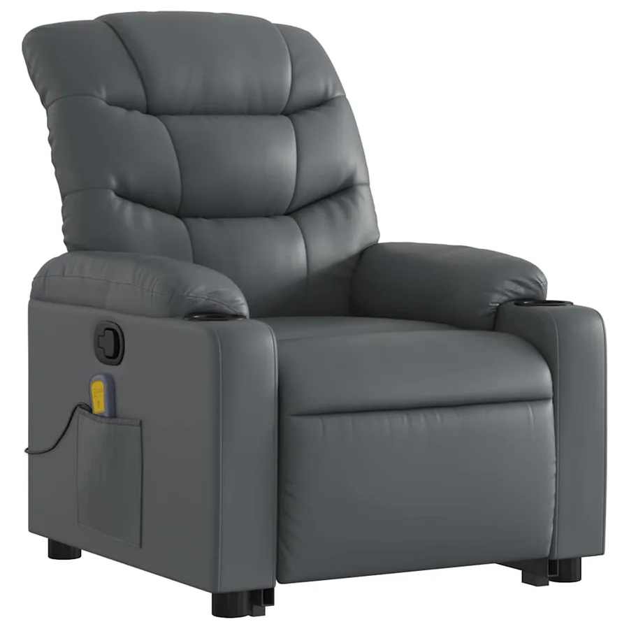 Fauteuil inclinable de massage Gris Similicuir - 4